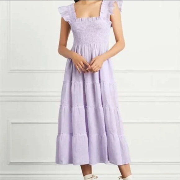 Hill House Ellie Nap Dress, Lilac Stripe Linen - Picture 1 of 10